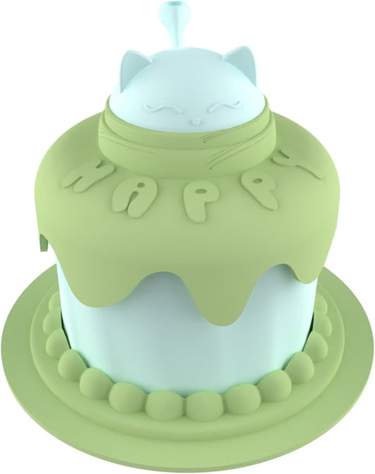 Cat Birthday Party Supplies Cat Birthday Cake Bowl Includes Cat Slow Feeder Bowl Cat Food Bowl Pet Food Can Cover Silicone Can Lids Cat Feeding Spoon