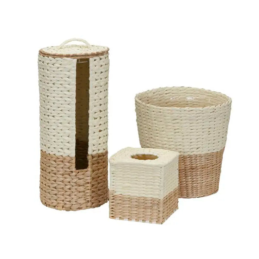 KTX-842131 3-Piece Water Hyacinth Bathroom Set for Functional Decor