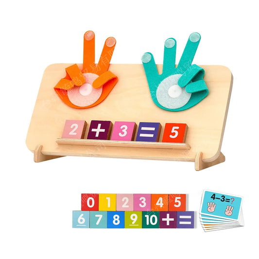 KTX-148115 Montessori Finger Counting Game - Educational Wooden Sensory Toy for Preschool Children