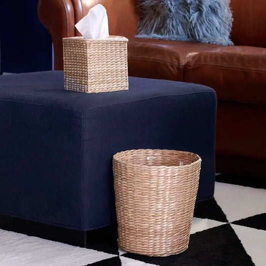 KTX-776595 Elegant Water Hyacinth 3-Piece Bathroom Accessory Set for Home Decor