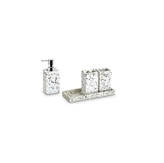 KTX-448915 Resin Bathroom Accessory Set - Elegant Hotel Quality Decor, Made in India