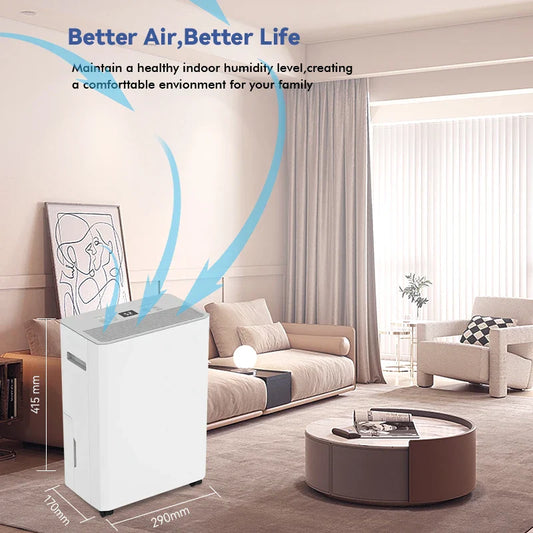 KTX-570387 Portable 4-in-1 Dehumidifier with 12L/Day Compressor and WiFi Connectivity for Home Use