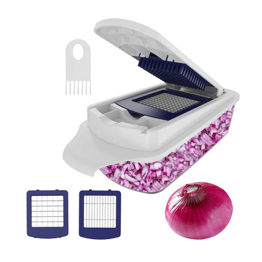 KTX-015315 Manual Handheld Multifunctional Onion and Fruit Slicer for Effortless Vegetable Preparation