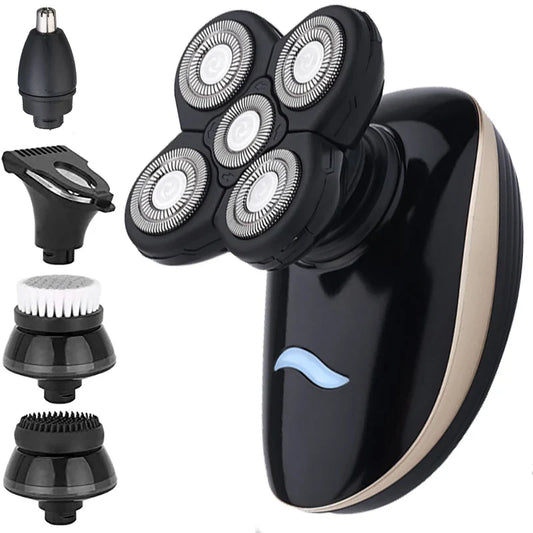 KTX-652179 Cordless 5D Electric Shaver for Men - Waterproof, 5-in-1 Head Shaver with Travel Lock and Stainless Steel Blades