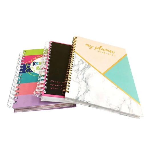 KTX-917587 Custom Gold Spiral A5 Weekly and Daily Planner Notebook - Elegant Personal Journal Organizer Gift