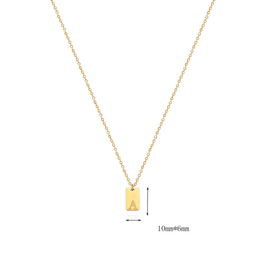 KTX-511123 Bar Necklace Blank Pendant for Engrave Custom Necklace Letters Gold Pated Letter Necklace Custom Moissanite Pendant