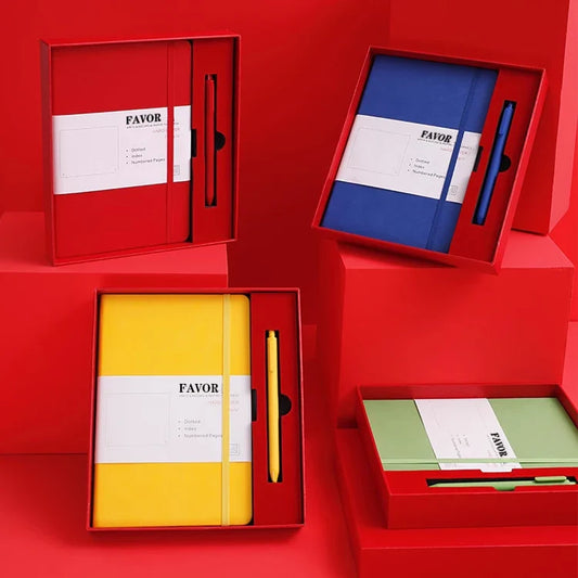 KTX-440723 Customisable A6 A5 B5 PU Leather Journal Planner Set with Pen and Gift Box for Corporate Use