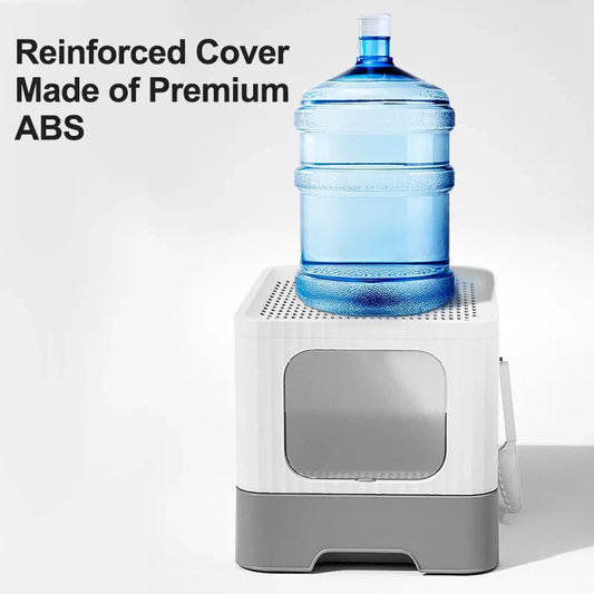 KTX-422995 Extra Large Foldable Enclosed Cat Litter Box for Cats – Convenient and Space-Saving Design