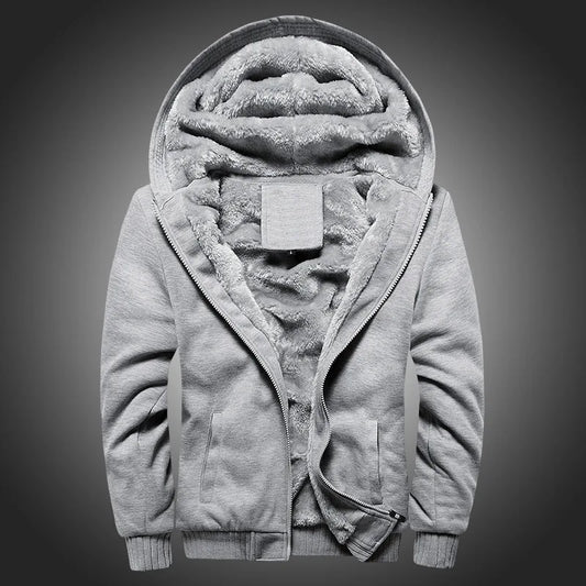 KTX-767507 Men's Jacket Sets Plush Padded Jacket Winter Sports Hoodie With Stand Collar Thick Canvas Material Hooded Baseball Clothing