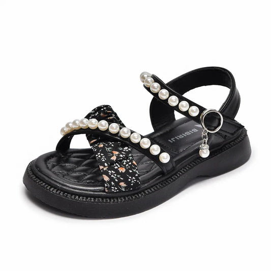 KTX-246675 Summer Fashion Girls' Sandals Beautiful Pearl Decor with Soft Bottom for Baby and Children