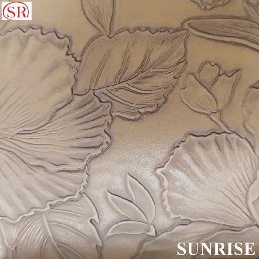 KTX-261971 0.8MM Rose Pattern PU Faux Leather Fabric for Table Mats, Furniture, Clothing, and Wallpaper