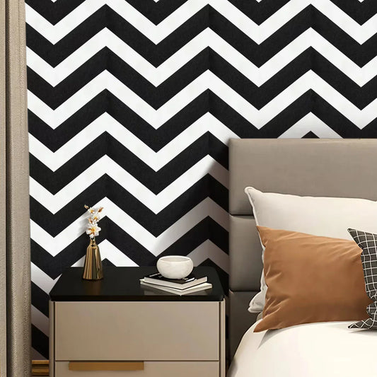 KTX-967059 3D Water Wave Pattern Non-woven Wallpaper with Curved Deer Skin Velvet for TV Background