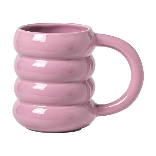 KTX-859091 Modern Ceramic Latte Mug with Donut Design - Ideal Gift for Couples
