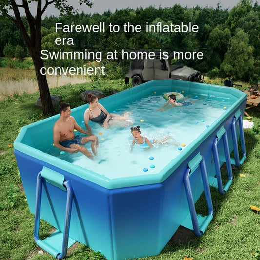 KTX-126291 Outdoor Folding Inflatable Swimming Pool for Kids and Adults - Durable PVC and PC Material