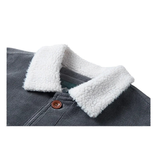 KTX-685011 Winter Jackets Lamb Down Casual Work Clothes Thickened Plush Cotton Corduroy Jackets Baseball Camping Sports Men's Coats