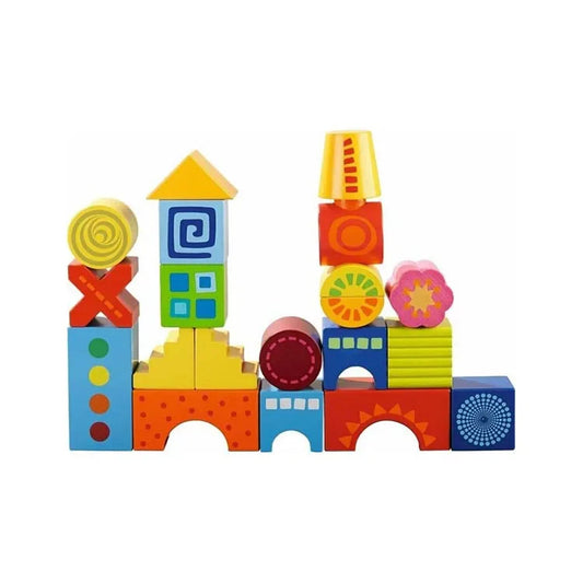 KTX-325459 Wooden Building Block Set for Creative Model Building and Educational Play