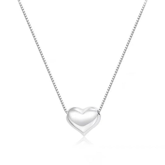 KTX-674963 New Fashion Design S925 Silver 3D Love Heart Pendant Necklace for Women Fine 925 Silver Jewelry Wholesale