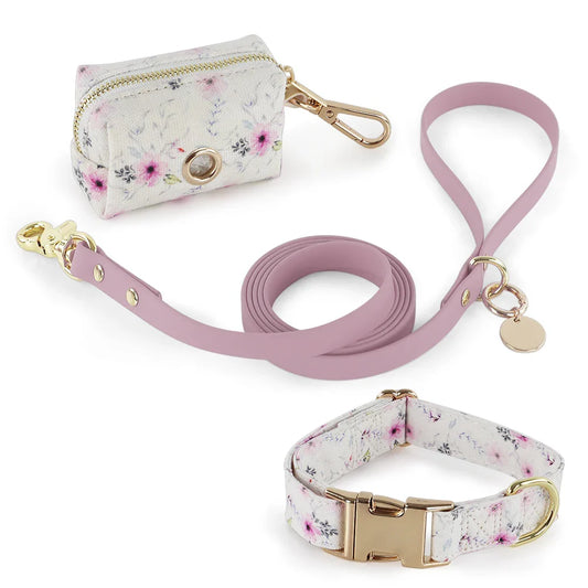 KTX-634259 Durable Multi-Colour Waterproof PVC Coated Webbing Dog Leash Set with Zinc Alloy Buckle