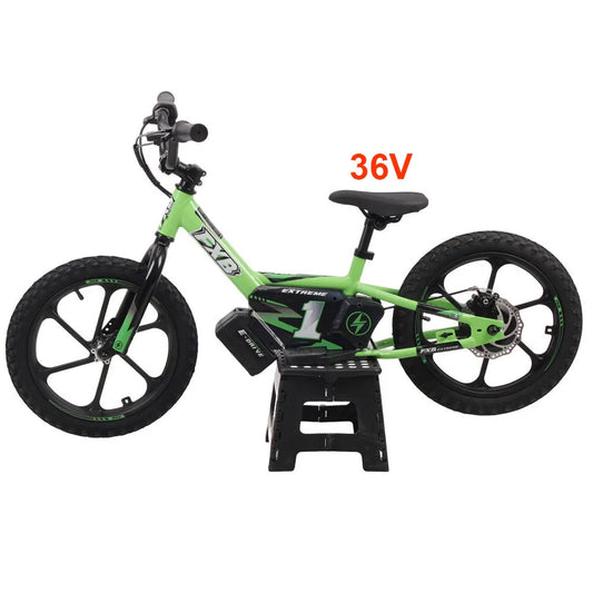 KTX-491731 16-Inch Electric Balance Bike for Kids with Removable Battery, Two-Speed Gears, and Colorful Spokes