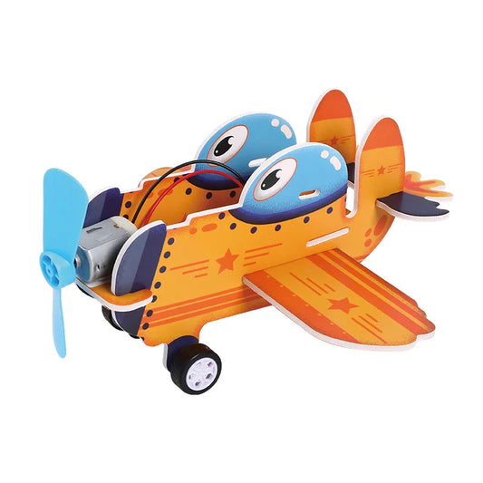KTX-697427 DIY Aerodynamic Airplane Kit for Kids - Educational Science Toy with Fan Blades
