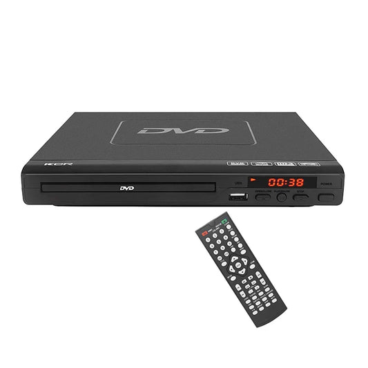 KTX-616147 Compact Region-Free Home DVD Player with USB Input and Remote Control, Supports CD, DVD, VCD Playback