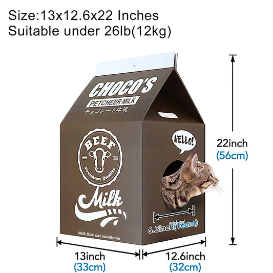 KTX-881747 Durable Corrugated Paper Cat Condo Scratching House for Cats