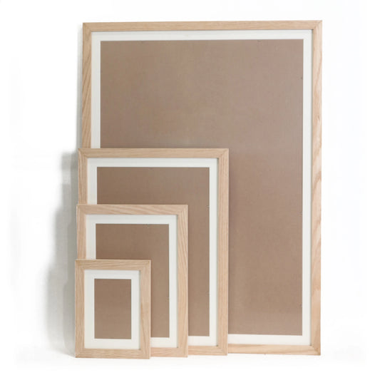 KTX-637075 Elegant Solid Hardwood Oak Photo Frame for A2, A3, A4 Prints - Wall Mount Art Decor