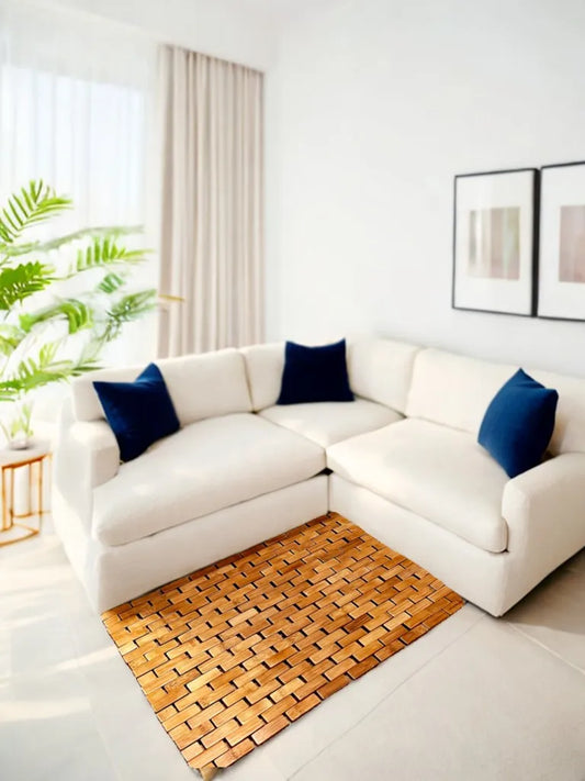 KTX-104275 Bamboo Rayon Shower and Bathtub Mat, Brown, 23.5"L x 16.5"W x 0.4"H