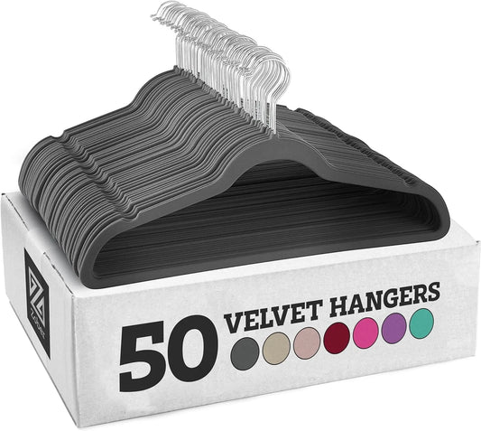 KTX-893331 Velvet Non-Slip Space-Saving Hangers for Clothing and Kitchen Organization