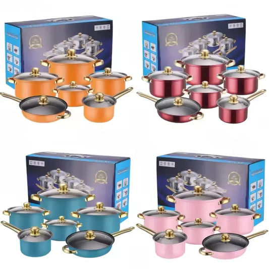 KTX-474067 12-Piece Stainless Steel Non-Stick Cookware Set with Gift Box