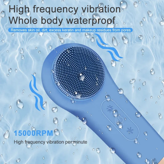 KTX-832979 Mini Electric Facial Cleansing Brush with Heat and Cooling Functions for Deep Cleaning