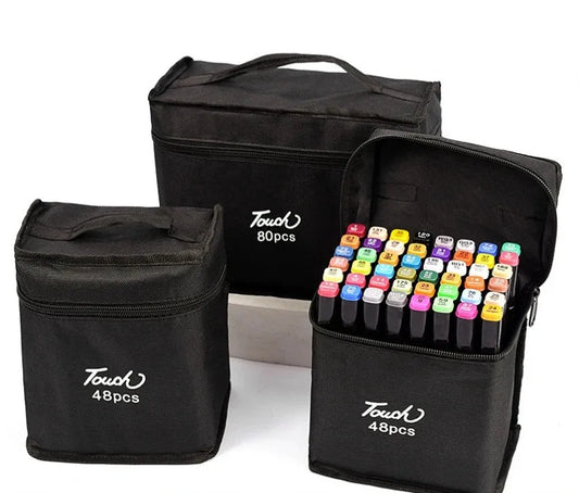 KTX-427219 Alcohol Based Dual Tip Sketch Marker Pens - 48 Colour Artist Drawing Set
