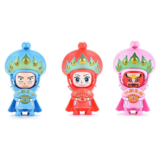 KTX-371731 Creative Mini Action Figure Toy - Chinese SiChuan Opera Face-Changing Educational Toy for Kids, 6x5.5x10.3cm