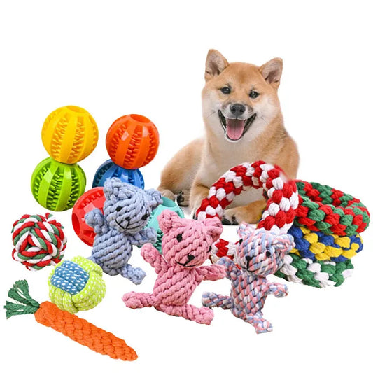 KTX-733715 Cotton Rope Dog Chew Toys Available in Various Designs for Puppies and Medium Dogs