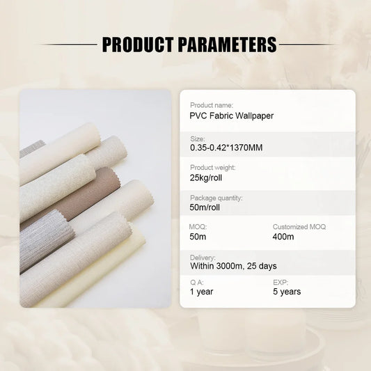 KTX-556883 Linen Wallpaper with Antibacterial and Water-Resistant Properties for Easy Maintenance