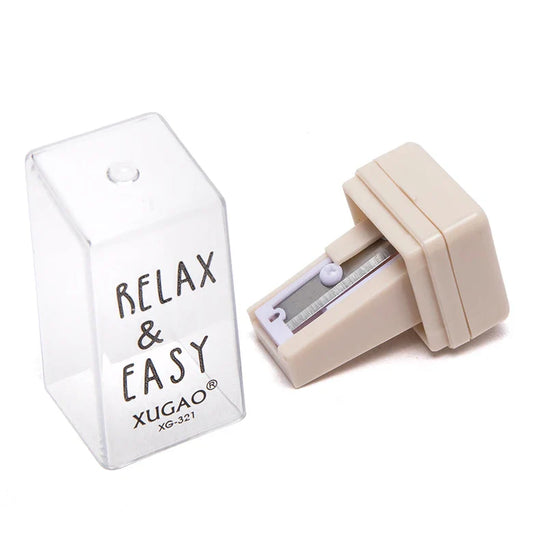 KTX-067923 Kid-Safe Plastic Pencil Sharpener for School Use - Single Hole Design