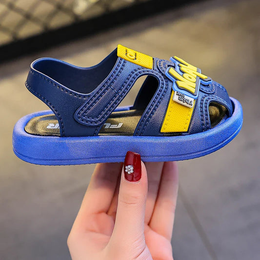 KTX-918995 Stylish and Comfortable Summer New Girls' Sandals with Soft Non-Slip Bottom, Unique Textured Beach Sandals for Children