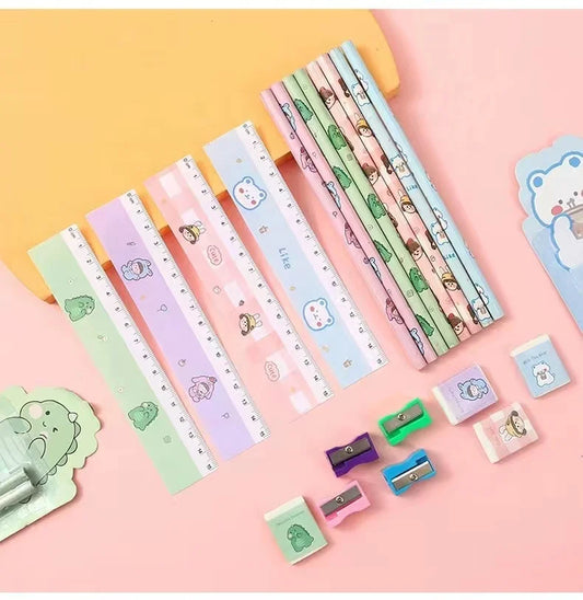 KTX-119635 Student Eraser and Pencil Set with Sharpener for School Use