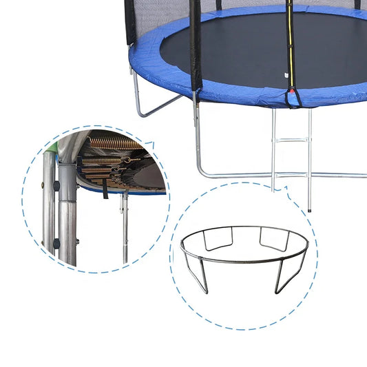 KTX-700307 Outdoor Family Trampoline with Safety Net - 6ft to 16ft Adjustable Size for Kids and Adults