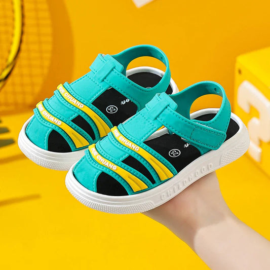 KTX-591315 Customizable Summer Kids' High-Quality Gladiator Sandals Outdoor Beach Jelly Flat Sandals for Toddler Girls