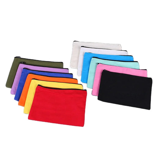 KTX-893715 Large Capacity Canvas Pencil Case for School and Office Storage - Cute Kawaii Design