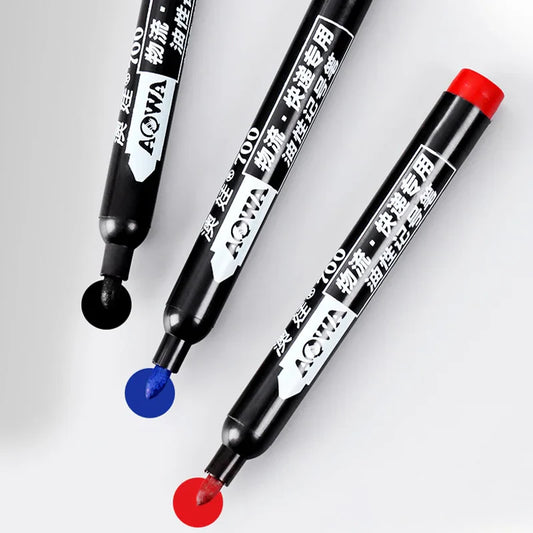 KTX-280339 Permanent Waterproof Marker Pen - Black, Blue, Red - Non-toxic Ink for Versatile Use
