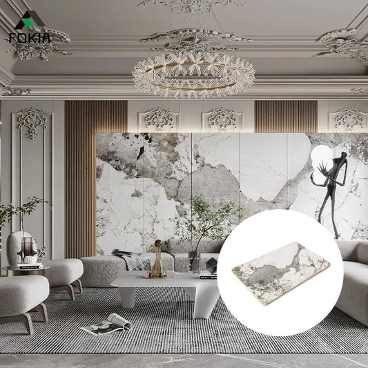 KTX-835987 High-Gloss SPC Wall Panel and PVC Marble Board for Interior Decoration