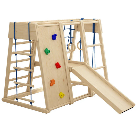 KTX-232915 Foldable Wooden Triangle Climbing Ladder for Indoor and Outdoor Play Gym - Safe and Sturdy Kids' Toy
