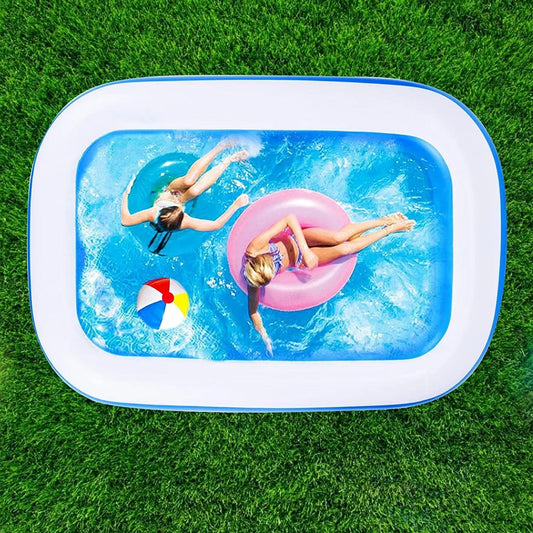KTX-241555 Inflatable Foldable Square Pool for Kids - Available in 7FT, 8FT, 10FT Sizes - Ideal for Outdoor Water Play