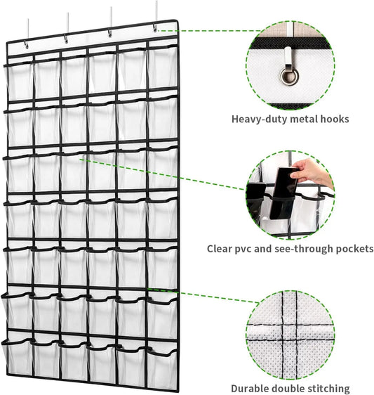 KTX-843987 42-Pocket Classroom Organiser for Phones and Calculators - Clear Display Chart