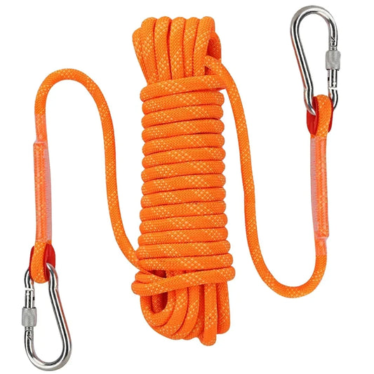 KTX-748883 10mm Outdoor Colored Knotted Nylon Climbing Rope - High Strength Static Mountain Safety Rope