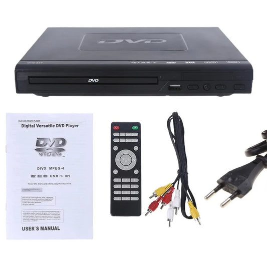 KTX-747219 Portable HDMI-Compatible Full HD 1080P DVD Player with USB Support for CD, MP3, MP4, RW, and VCD Playback