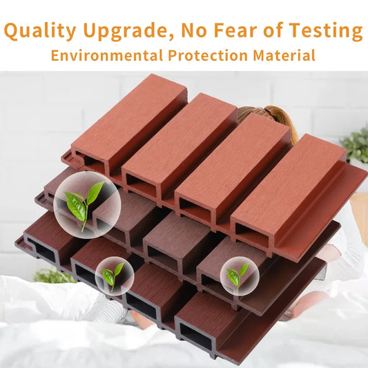 KTX-065363 Outdoor WPC Fluted Wall Cladding Panel for Wood House Exterior Siding