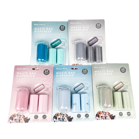 KTX-584531 Biodegradable Dog Poop Waste Bags with Holder Dispenser in Assorted Colors